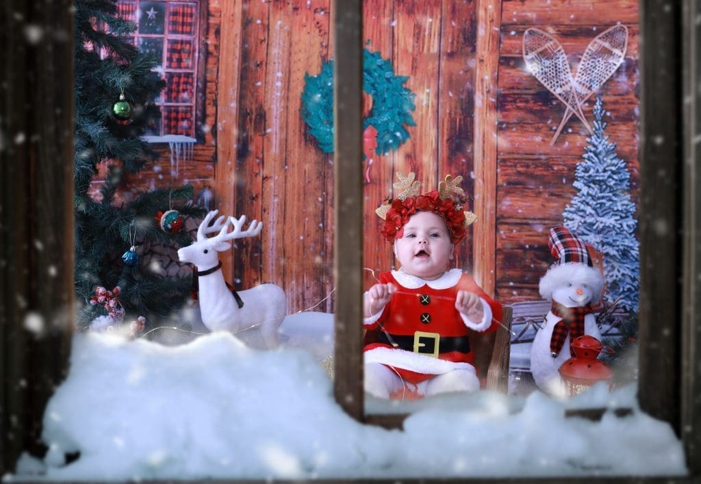 noel baba kostümlü bebek